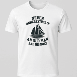 Old Man And His Boat T Shirt Gift For Boat Owner