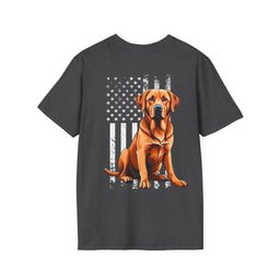 Back Print Fox Red Labrador USA Flag T Shirt Gift For Dog Lover