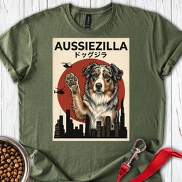 Australian Shepherd Aussiezilla T Shirt Gift For Dog Lover