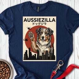 Australian Shepherd Aussiezilla T Shirt Gift For Dog Lover