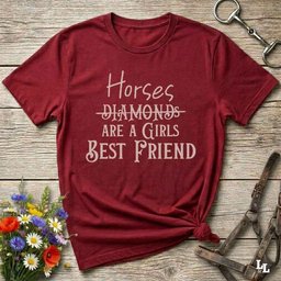 Horses Are A Girls Best Friend T Shirt Gift For Horse Lover