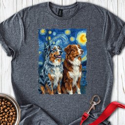 Australian Shepherds Van Gogh T Shirt Gift For Dog Lover