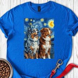 Australian Shepherds Van Gogh T Shirt Gift For Dog Lover