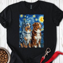 Australian Shepherds Van Gogh T Shirt Gift For Dog Lover