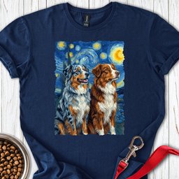 Australian Shepherds Van Gogh T Shirt Gift For Dog Lover