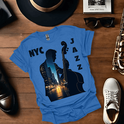 Nyc Double Bass Cityscape T Shirt Gift For Music Lover