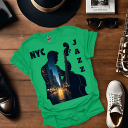 Nyc Double Bass Cityscape T Shirt Gift For Music Lover