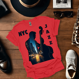 Nyc Double Bass Cityscape T Shirt Gift For Music Lover
