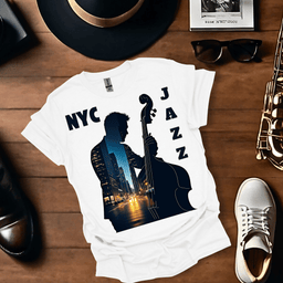 Nyc Double Bass Cityscape T Shirt Gift For Music Lover