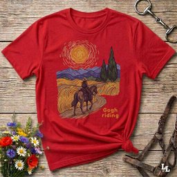 Gogh Riding T Shirt Gift For Horse Lover