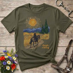 Gogh Riding T Shirt Gift For Horse Lover