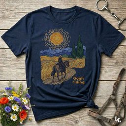 Gogh Riding T Shirt Gift For Horse Lover