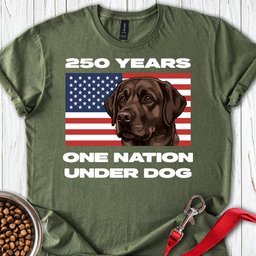 250 Years USA Chocolate Lab T Shirt Gift For Dog Lover