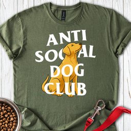 Anti Social Dog Club Labrador T Shirt Gift For Dog Lover