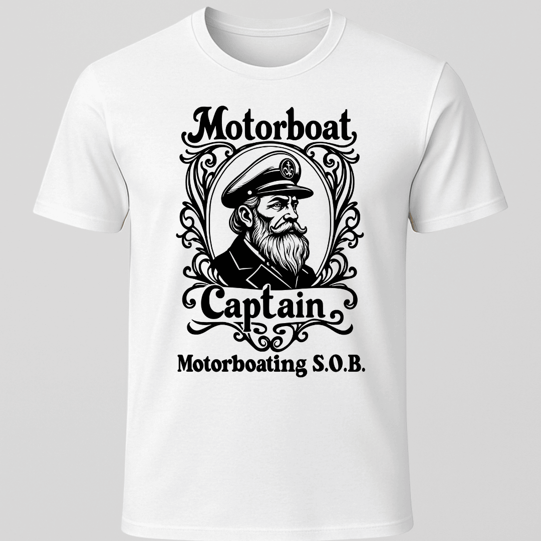 Motorboat Captain T Shirt Gift For Boat Owner