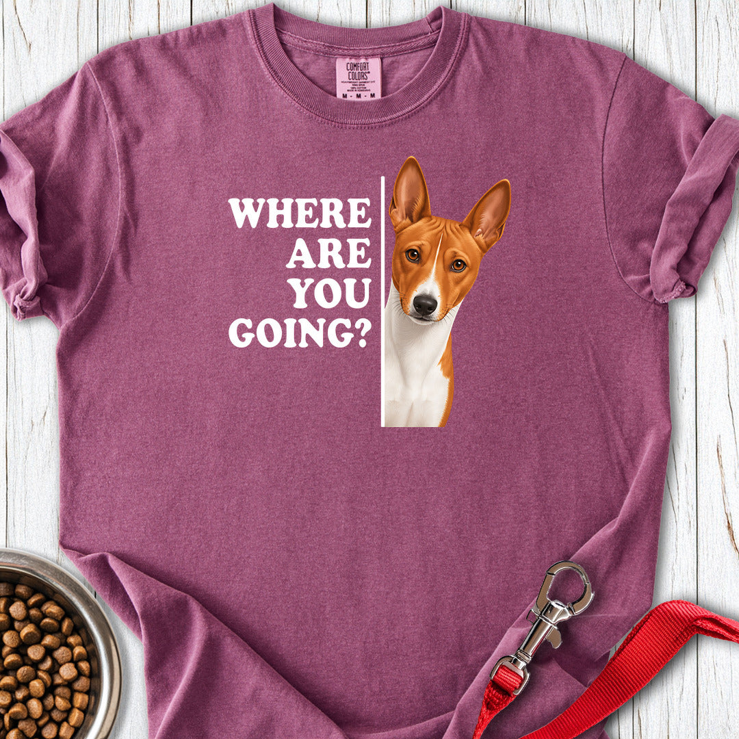 Basenji Where Are You Going Premium Tee Gift For Dog Lover