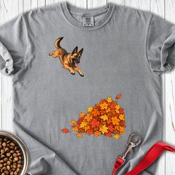 Belgian Malinois Leaf Pile Premium Tee Gift For Dog Lover