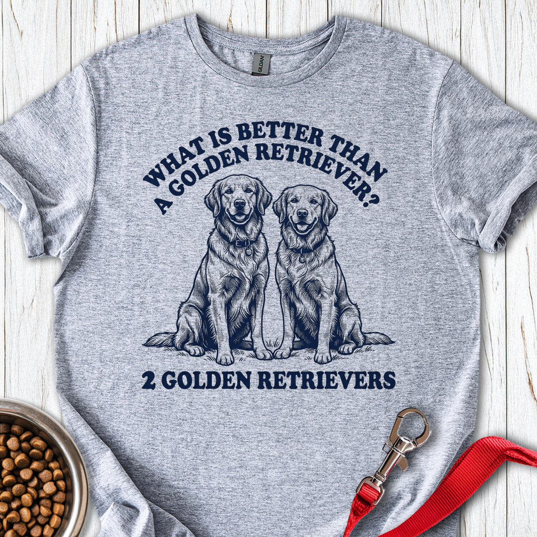 2 Golden Retrievers T Shirt Gift For Dog Lover