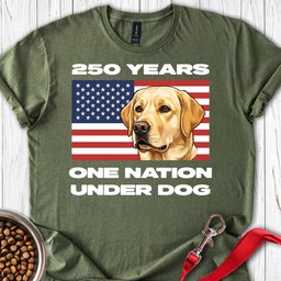 250 Years USA Yellow Lab T Shirt Gift For Dog Lover