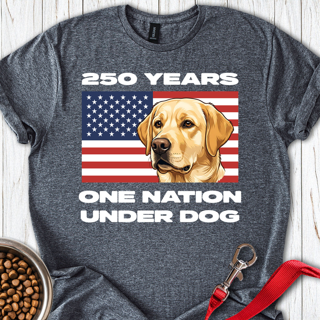 250 Years USA Yellow Lab T Shirt Gift For Dog Lover