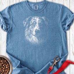 Australian Shepherd Engraved Premium Tee Gift For Dog Lover