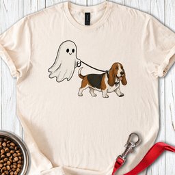 Basset Hound Ghost Halloween T Shirt Gift For Dog Lover
