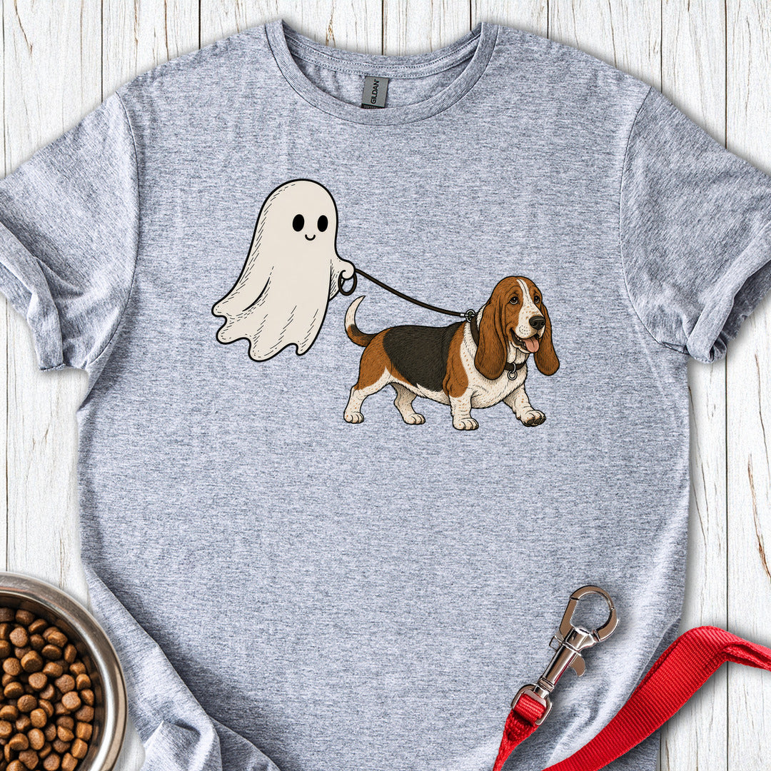 Basset Hound Ghost Halloween T Shirt Gift For Dog Lover