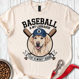 Baseball And My Labrador T Shirt Gift For Dog Lover