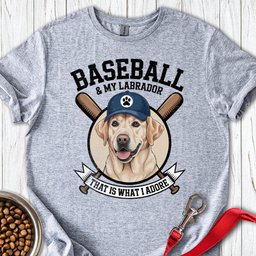 Baseball And My Labrador T Shirt Gift For Dog Lover