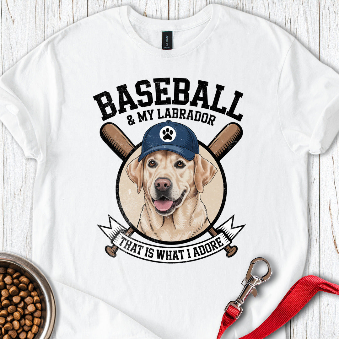 Baseball And My Labrador T Shirt Gift For Dog Lover