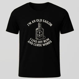 Rum And Curse Words T Shirt Gift For Boat Owner