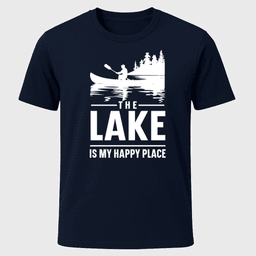 Happy Place Canoe T Shirt Gift For Boat Owner