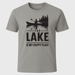Happy Place Canoe T Shirt Gift For Boat Owner