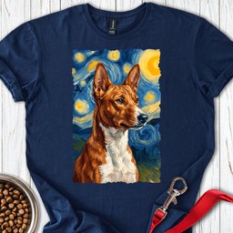 Basenji Van Gogh T Shirt Gift For Dog Lover