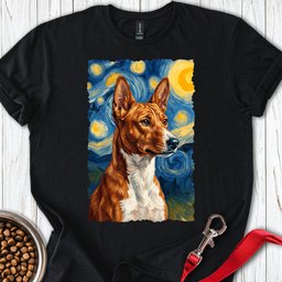 Basenji Van Gogh T Shirt Gift For Dog Lover