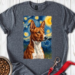 Basenji Van Gogh T Shirt Gift For Dog Lover