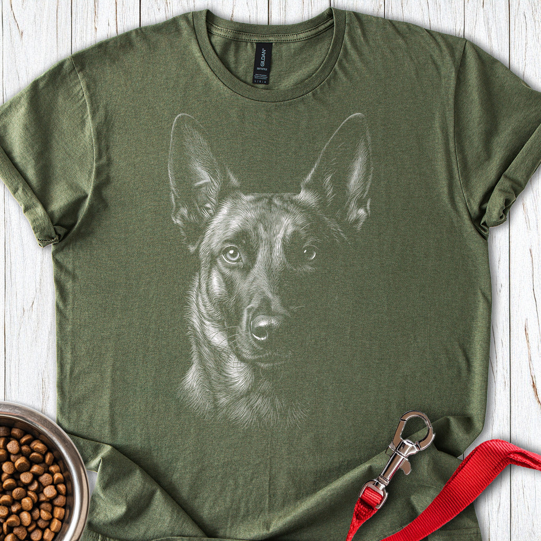 Belgian Malinois Engraved T Shirt Gift For Dog Lover