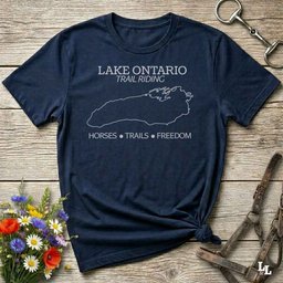Lake Ontario Trail Riding T Shirt Gift For Horse Lover