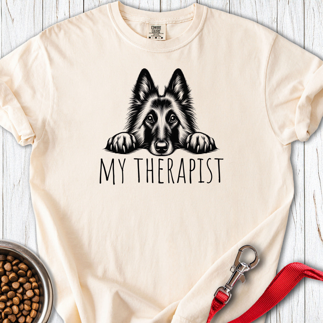 Belgian Tervuren My Therapist Premium Tee Gift For Dog Lover