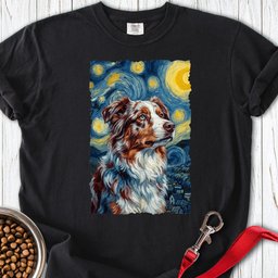 Australian Shepherd Van Gogh Premium Tee Gift For Dog Lover