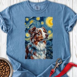Australian Shepherd Van Gogh Premium Tee Gift For Dog Lover
