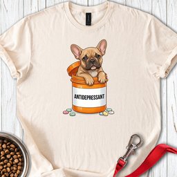 Antidepressant French Bulldog T Shirt Gift For Dog Lover