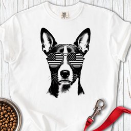 Basenji Flag Shades Premium Tee Gift For Dog Lover