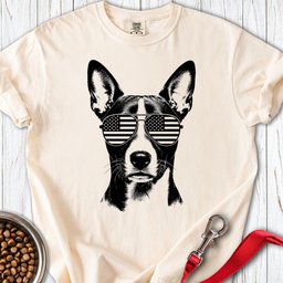 Basenji Flag Shades Premium Tee Gift For Dog Lover