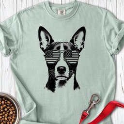 Basenji Flag Shades Premium Tee Gift For Dog Lover