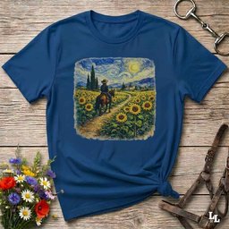 Lets Gogh Sunflower Ride T Shirt Gift For Horse Lover