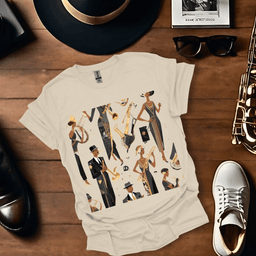 Art Deco Jazz Players T Shirt Gift For Music Lover
