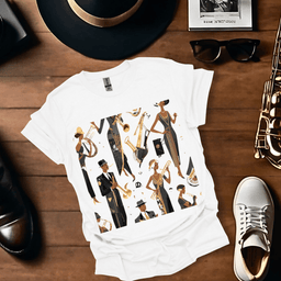 Art Deco Jazz Players T Shirt Gift For Music Lover