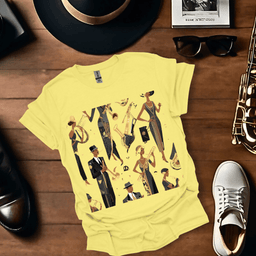 Art Deco Jazz Players T Shirt Gift For Music Lover