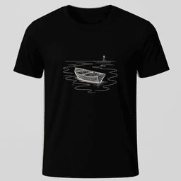 Rowboat Sketch T Shirt Gift For Boat Owner